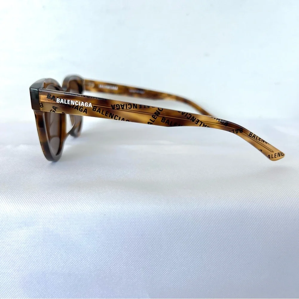 BALENCIAGA BB0077SK Brown Lens Cat Eye Shape Dark Havana Frame Sunglasses NWB #2